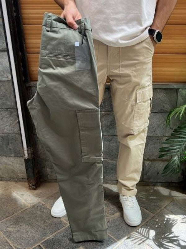 Stretchable Cotton Fabric Olive Cargo Pants