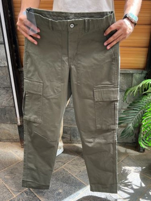 Stretchable Cotton Fabric Olive Cargo Pants