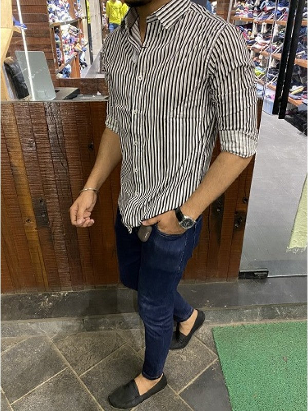 Stretchable Black Stripe Shirt