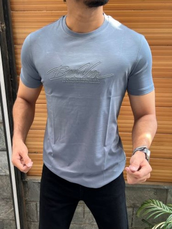 Imported Tensil Printed Grey Tshirt