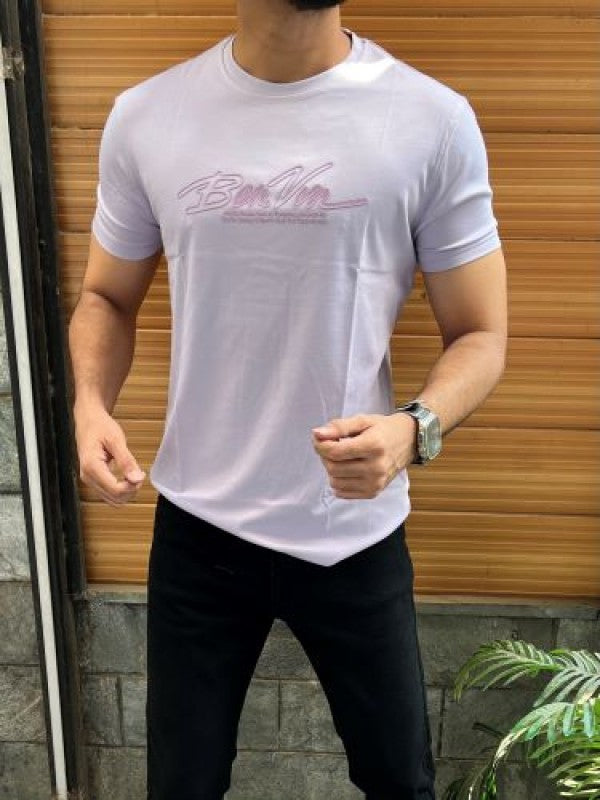 Imported Tensil Printed Lavender Tshirt