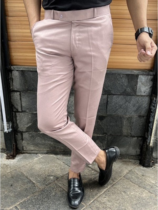 Relaxed Fit Ankle Length Dark Peach Trouser