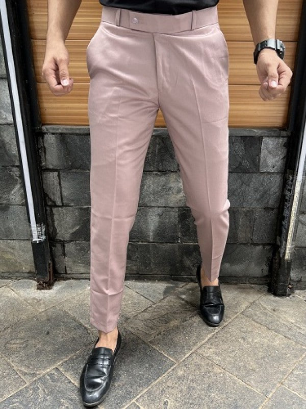 Relaxed Fit Ankle Length Dark Peach Trouser
