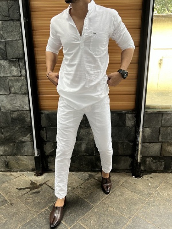 white shirt kurta