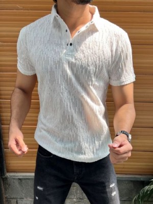                                                                                                                                                                                                            Imported Desing 2 White Collar Tshirt