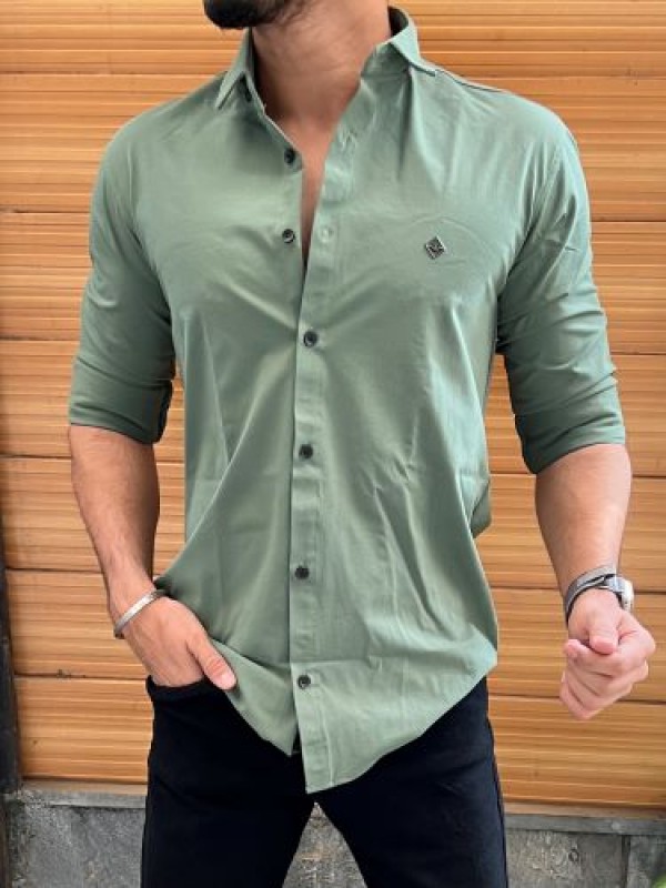                                                                                                                                                                                                                     Power Lycra Green Full Sleeve Shirt